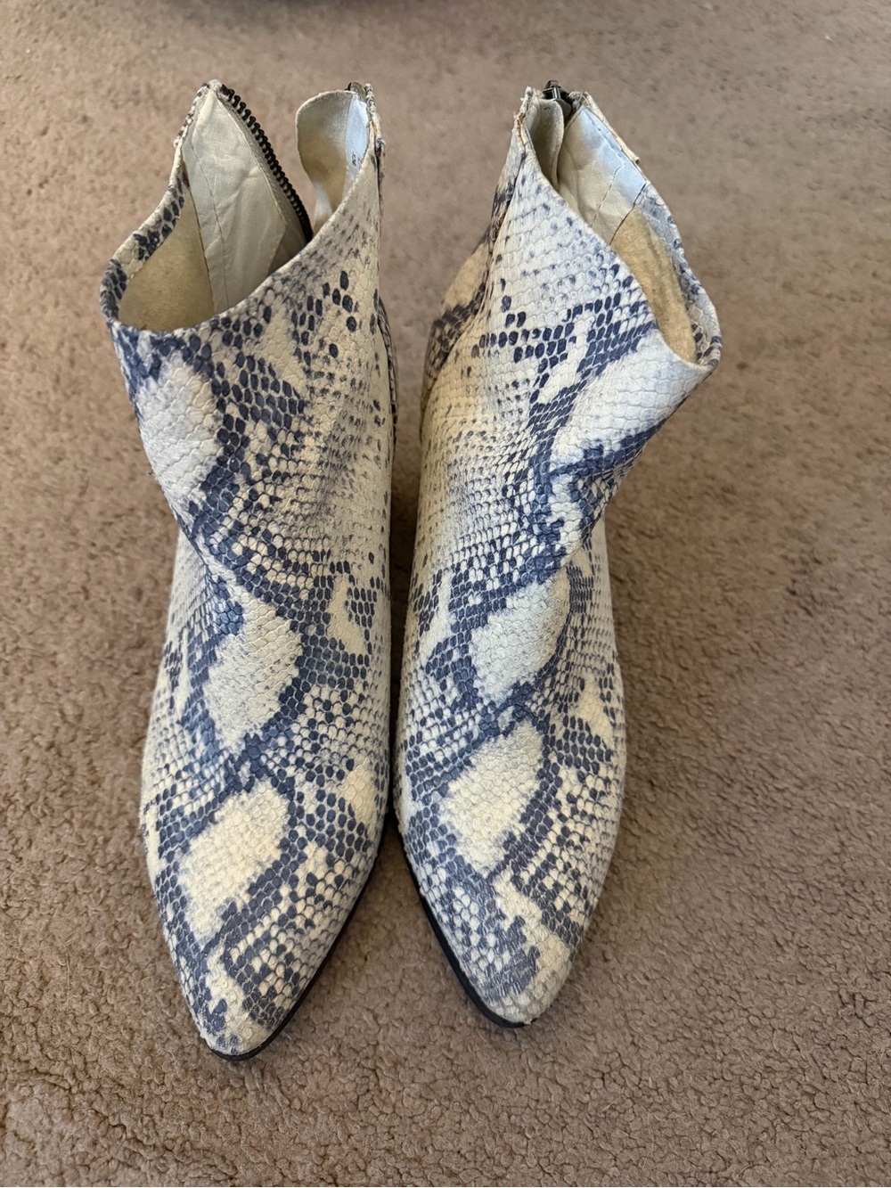 Steve Madden Jillian/Jilloss Snake Print Leather Ankle Boots